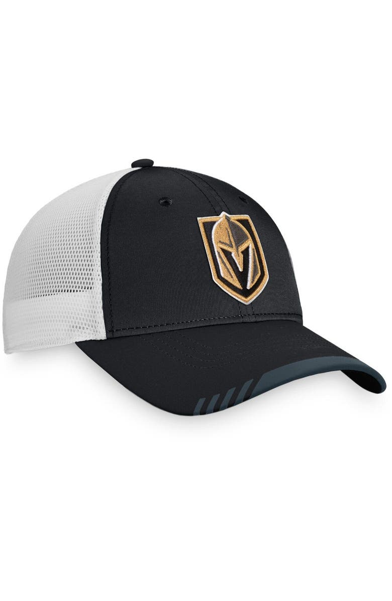FANATICS Men's Fanatics Branded Black/White Vegas Golden Knights Authentic Pro Team Locker Room Trucker Snapback Hat, Alternate, color, 