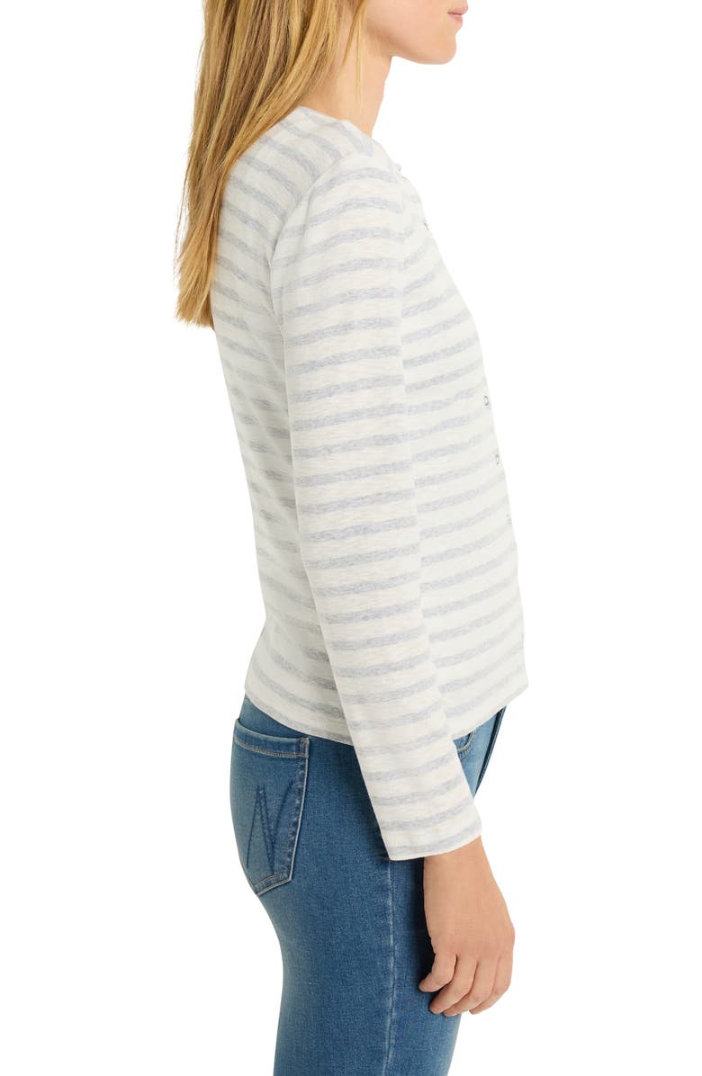 NZT by NIC+ZOE Stripe Front Snap Cardigan, Alternate, color,