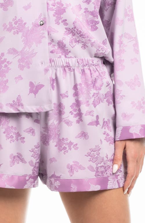 In Bloom By Jonquil Ellise Butterfly Jacquard Short Pajamas In Purple