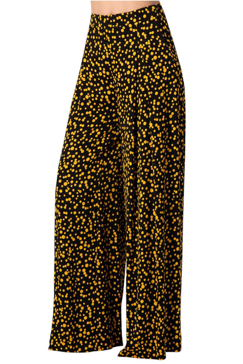 Wide-Leg Polka Dot Pants, Alternate, color, Black
