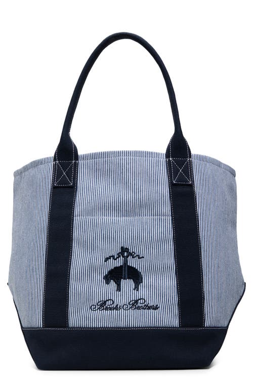 Brooks Brothers Penn Stripe Cotton Canvas Tote in Blue 