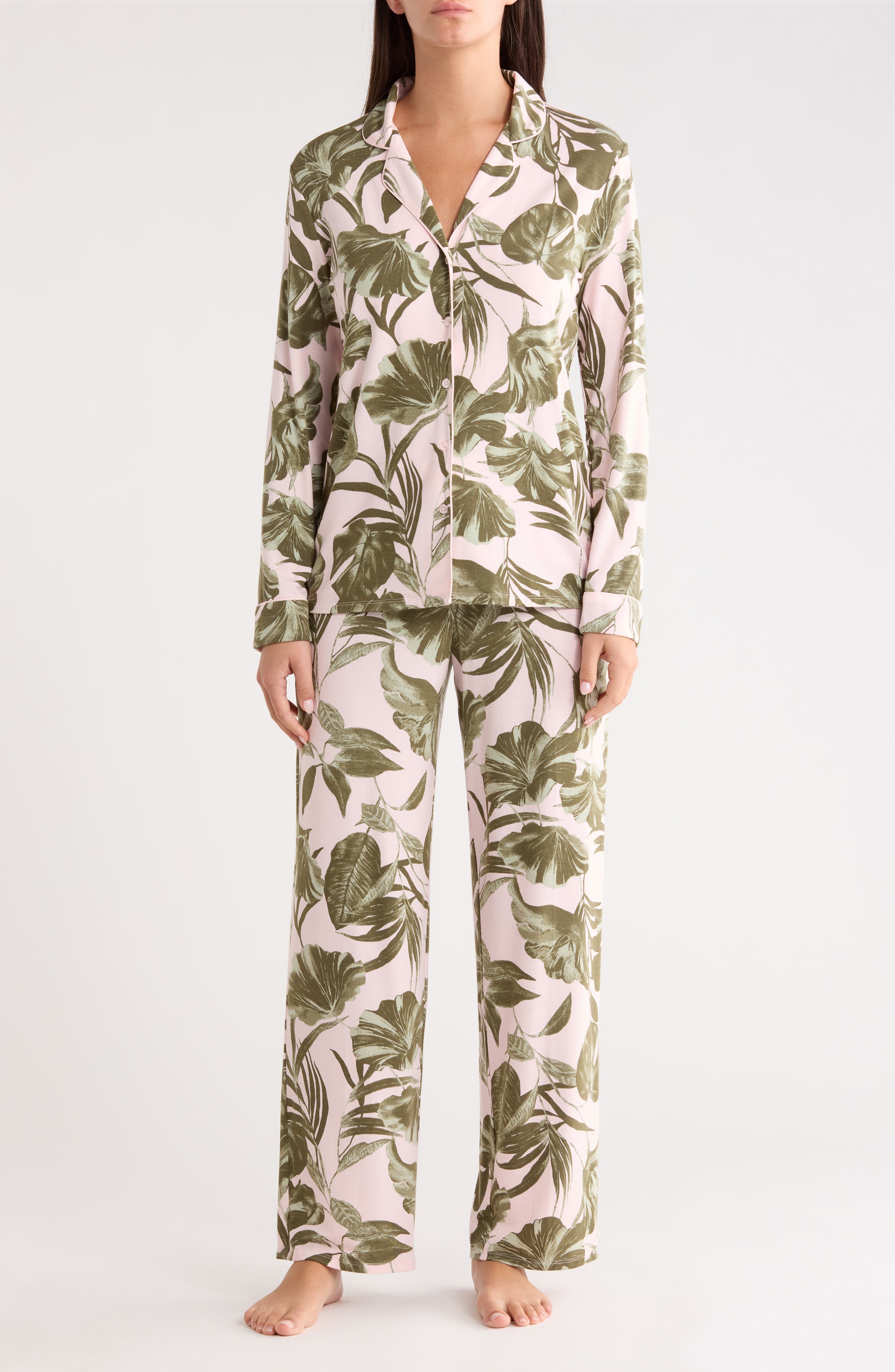 PINK- OLIVE SKETCH TROPIC