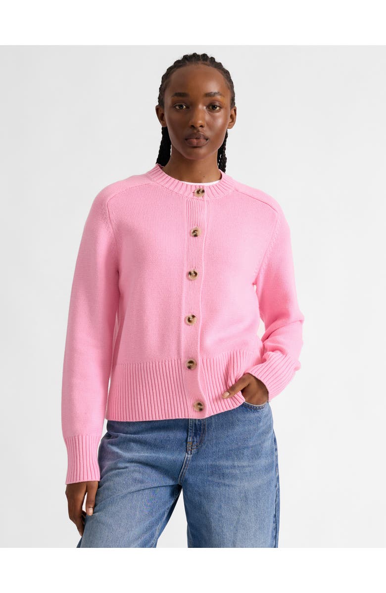 Albaray Cotton Crew Neck Cardigan, Main, color, Pink