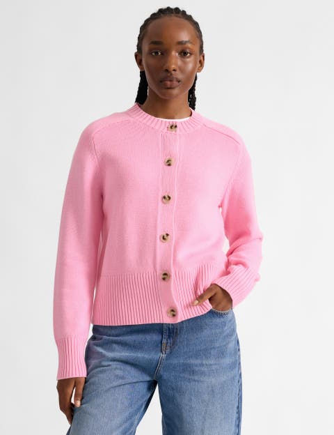 Cotton Crew Neck Cardigan