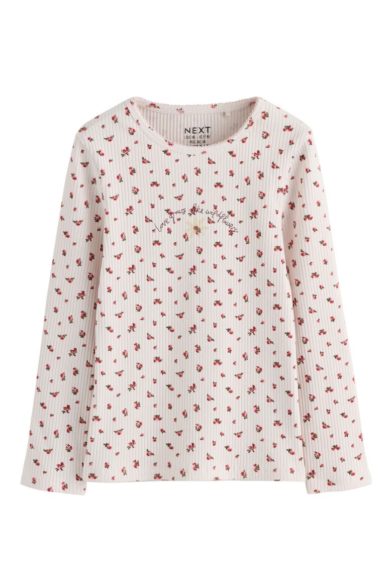 Kids' 3-Pack Long Sleeve Ditsy T-Shirts, Alternate, color, PINK