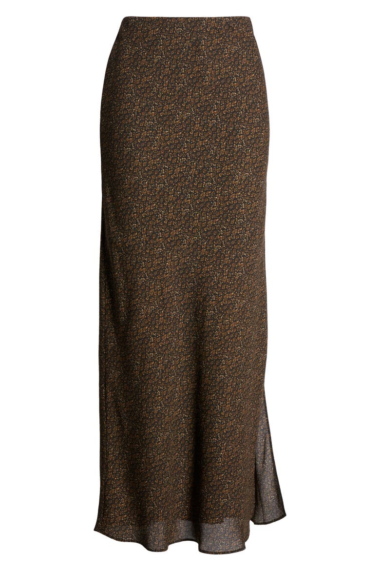 Sheer Floral Print Maxi Skirt, Alternate, color, BLACK BROWN TAUPE