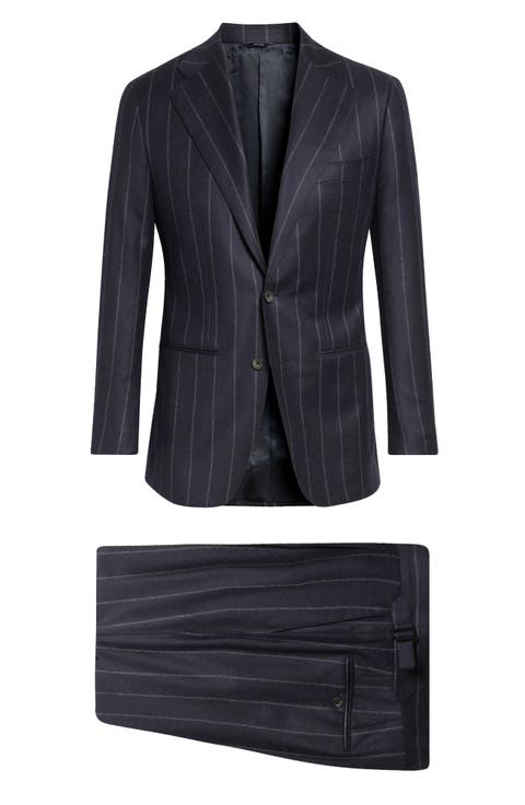 Chalk Stripe Structured Wool & Cashmere Suit