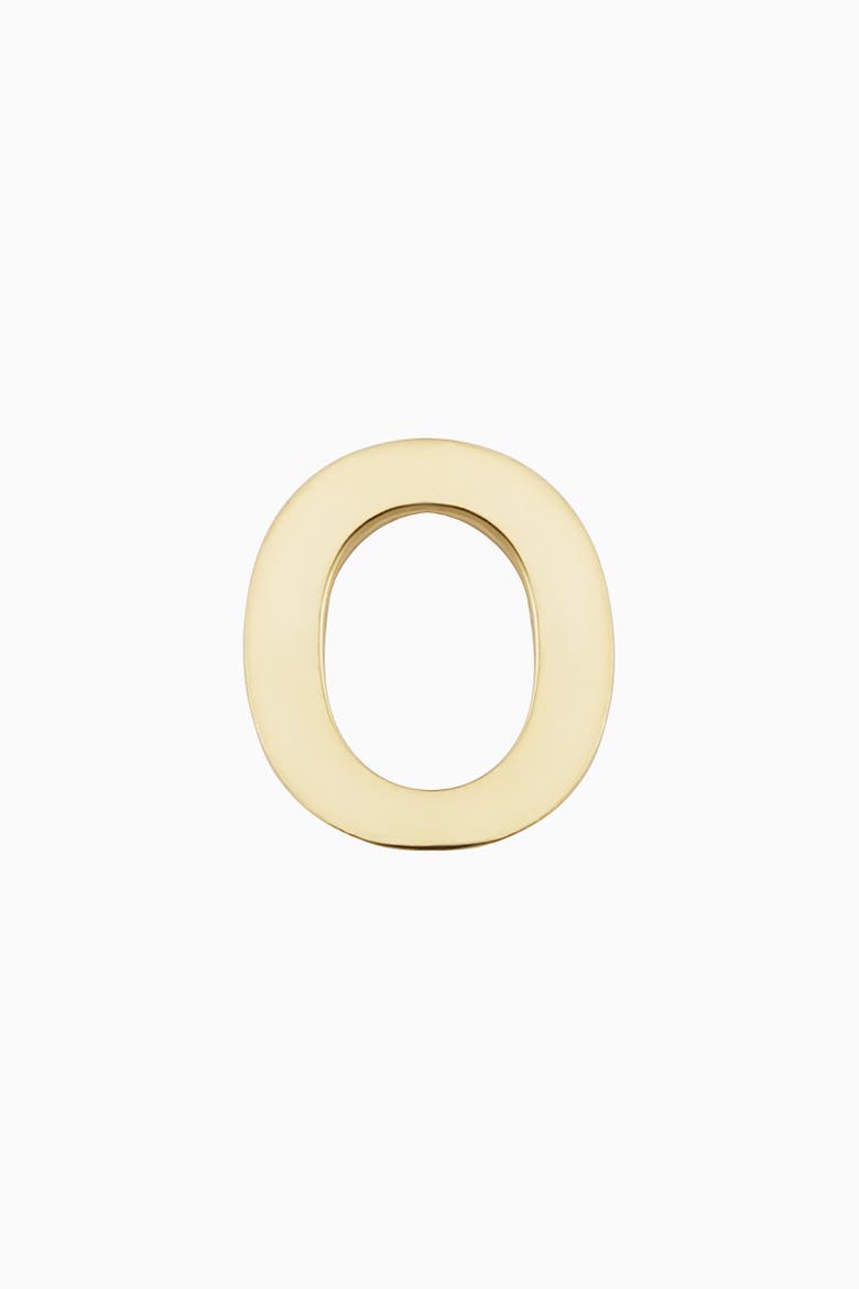 14K Gold Initial Reaction Single Stud, Main, color, Letter O