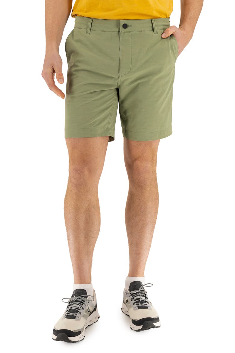 8-Inch Hybrid Chino Shorts, Main, color, OIL GREEN