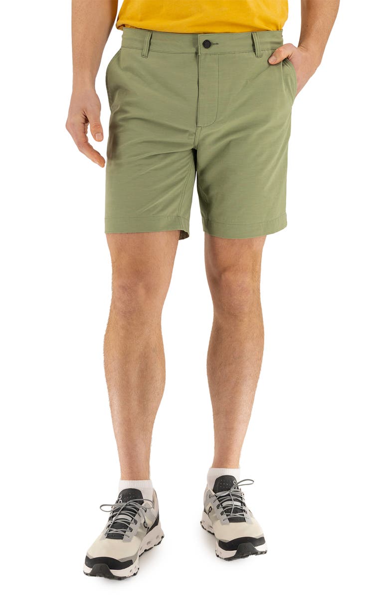 Devil-Dog Dungarees 8-Inch Hybrid Chino Shorts, Main, color, Oil Green