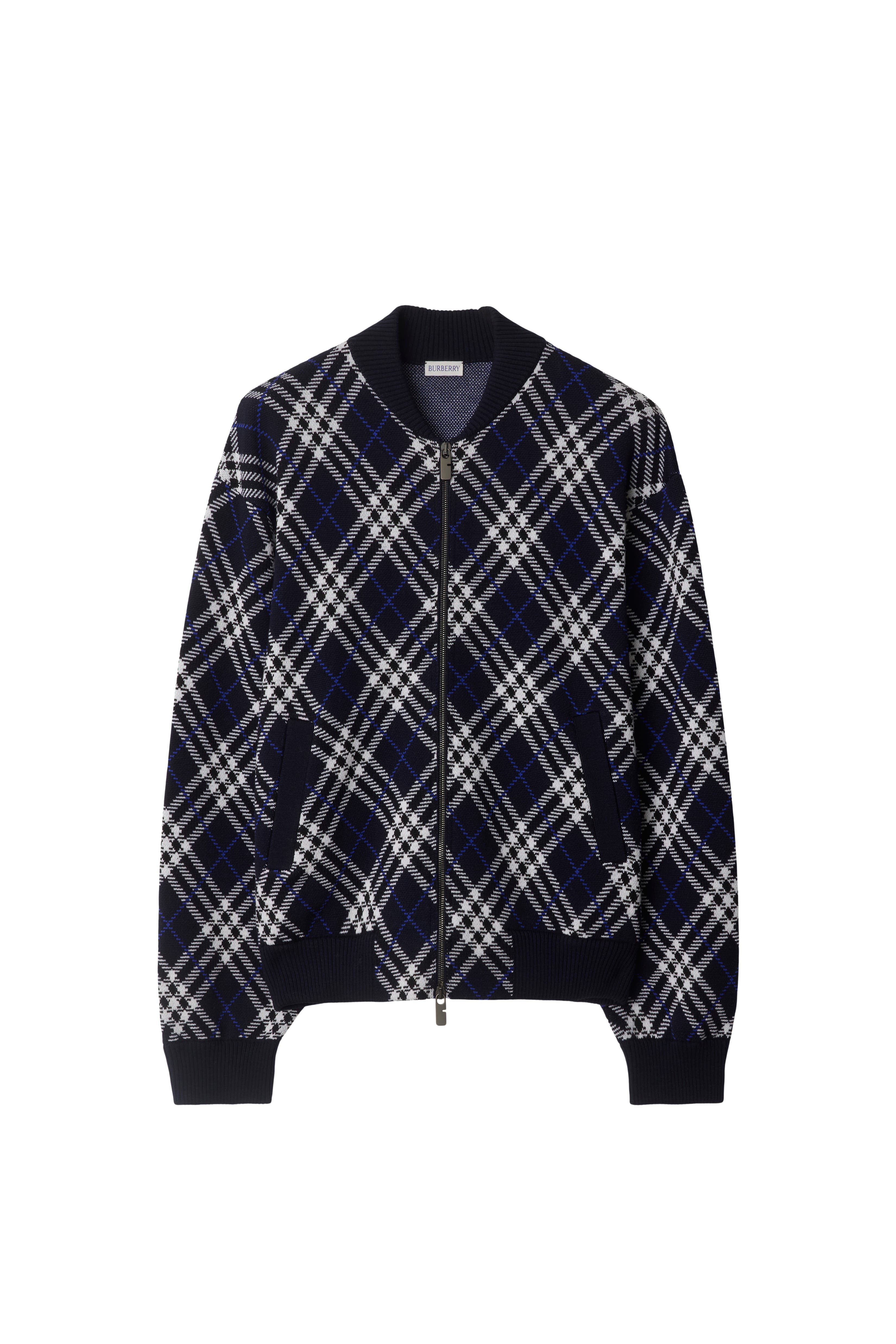 Мужские Burberry Check Wool Blend Bomber Jacket — фото 2