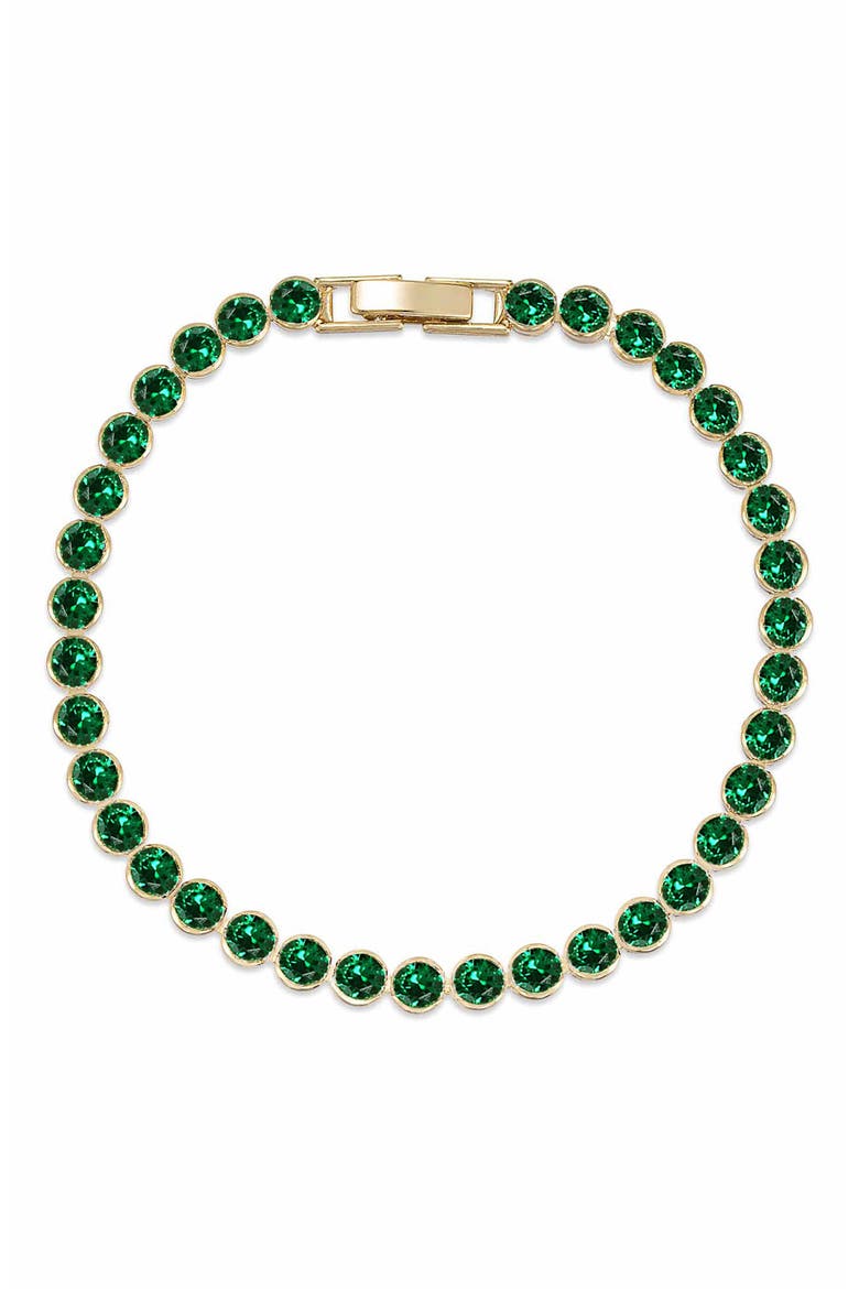 Cubic Zirconia Tennis Necklace, Main, color, GREEN