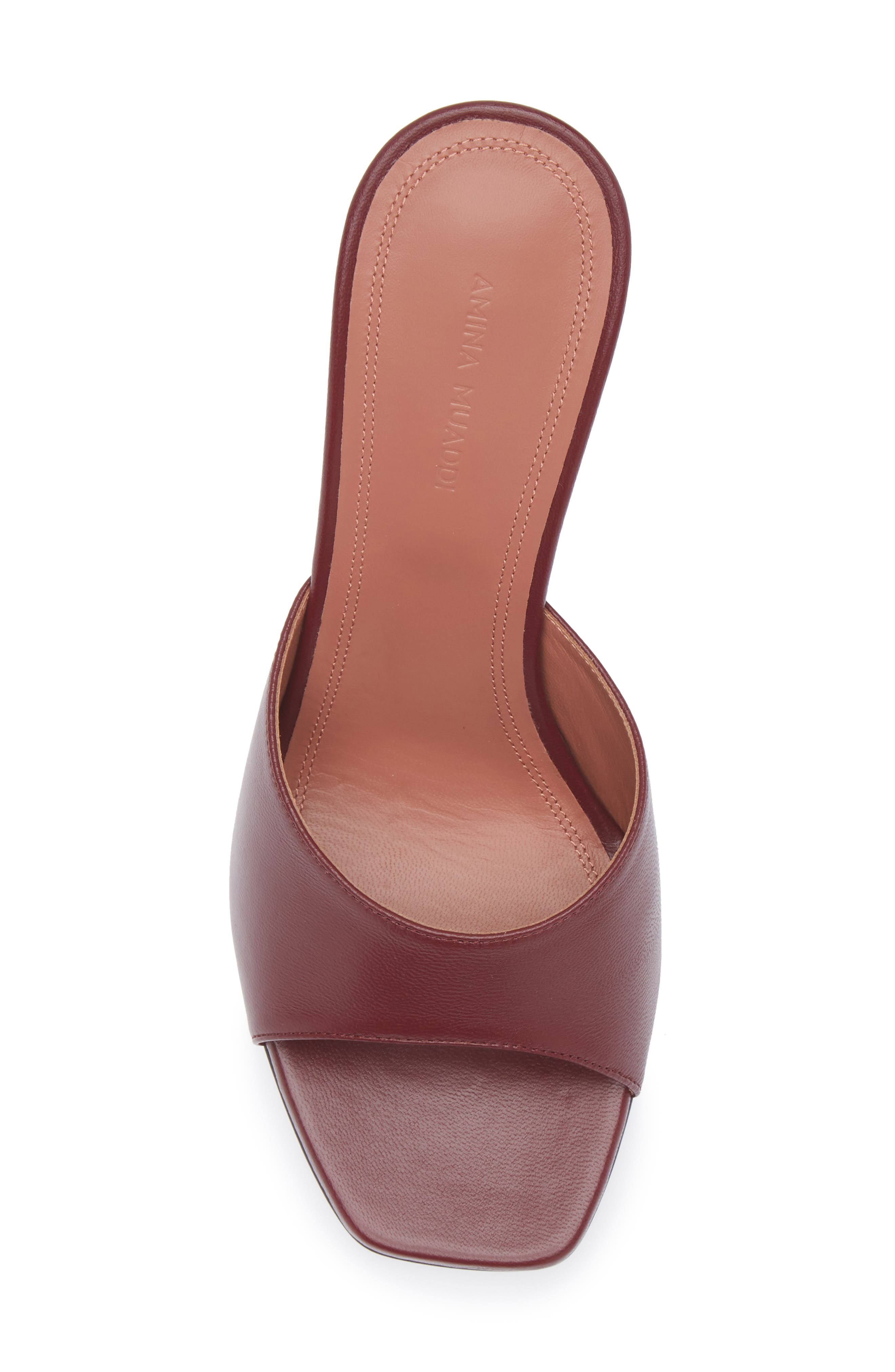 Amina Muaddi Lupita Slide Sandal, Alternate, color, Wine Nappa