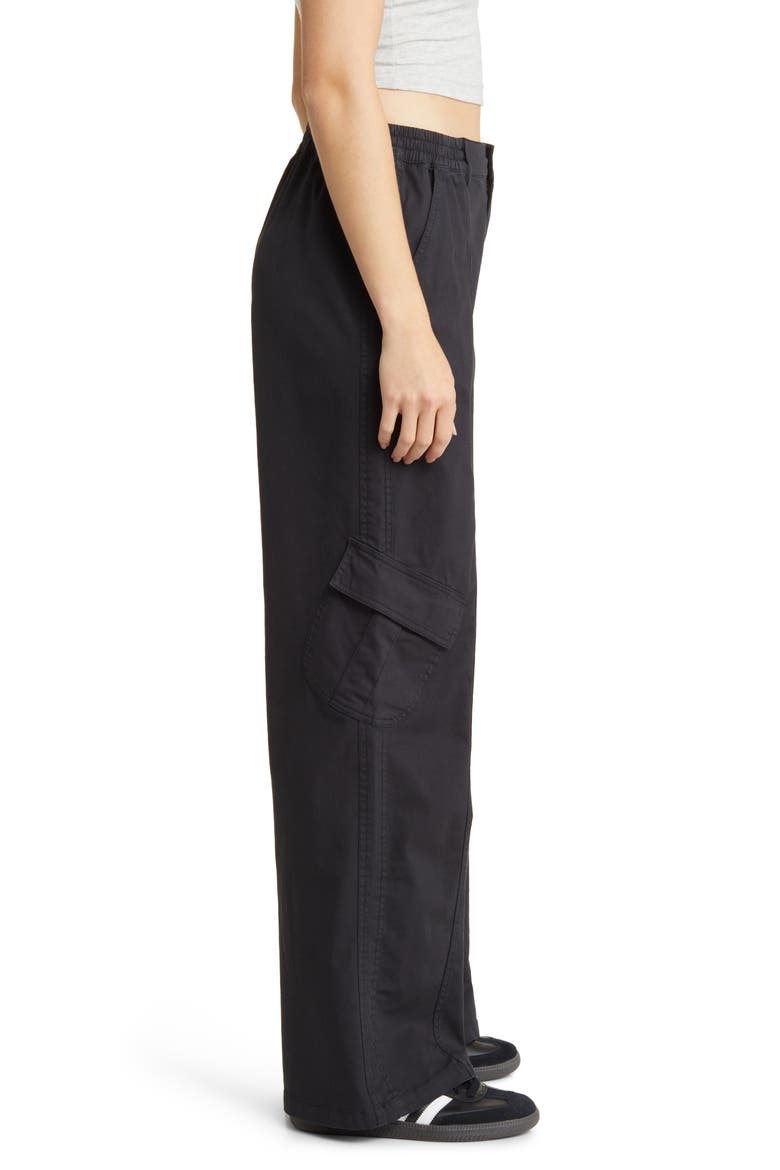 Wide Leg Cargo Pants, Alternate, color, BLACK JET