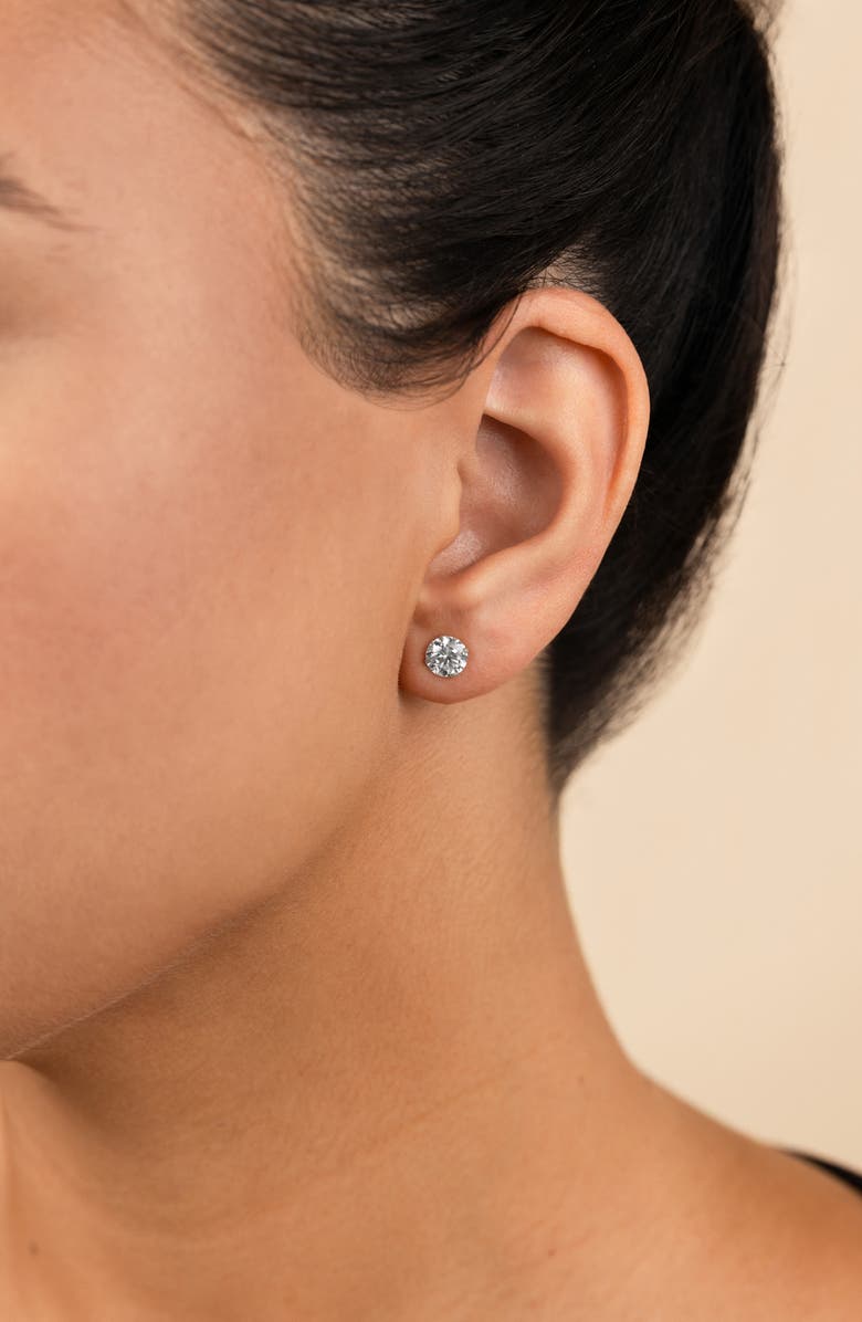 Sterling Forever Sterling Silver Round Cubic Zirconia Stud Earrings, Alternate, color,