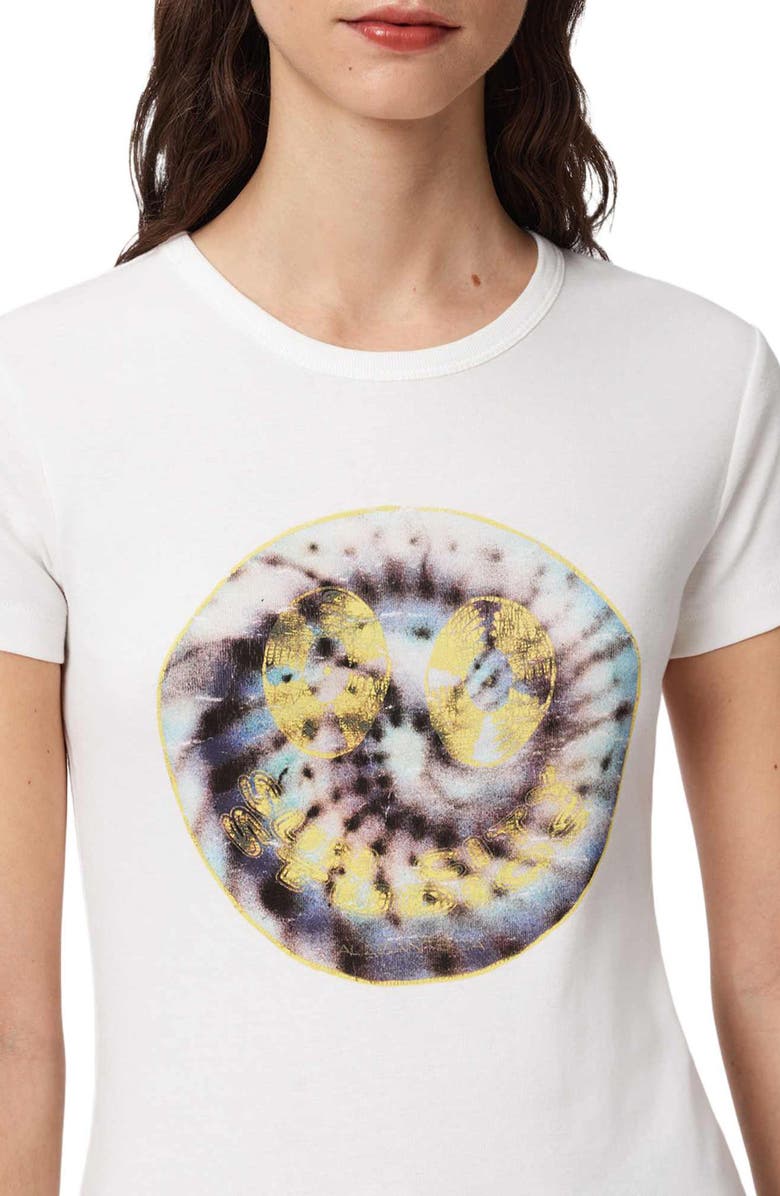 AllSaints Spun Out Stevie Graphic Cotton Top, Alternate, color, Chalk White