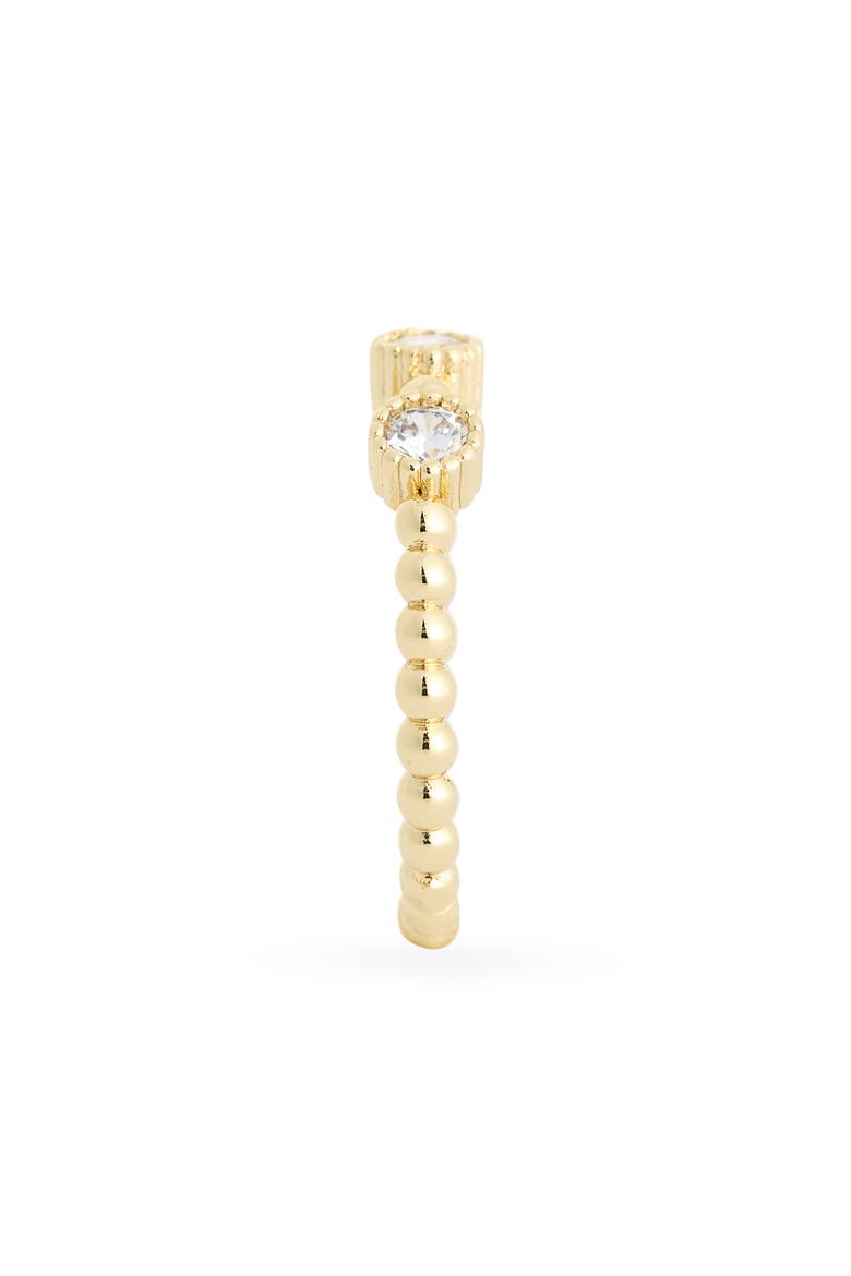 Cubic Zirconia Ball Textured Band Ring, Alternate, color, CLEAR / GOLD