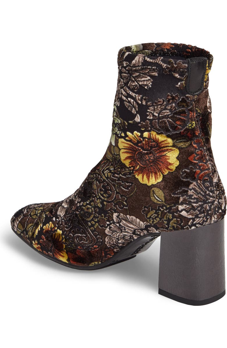 Hispanitas Portia Floral Stretch Velvet Bootie, Alternate, color,