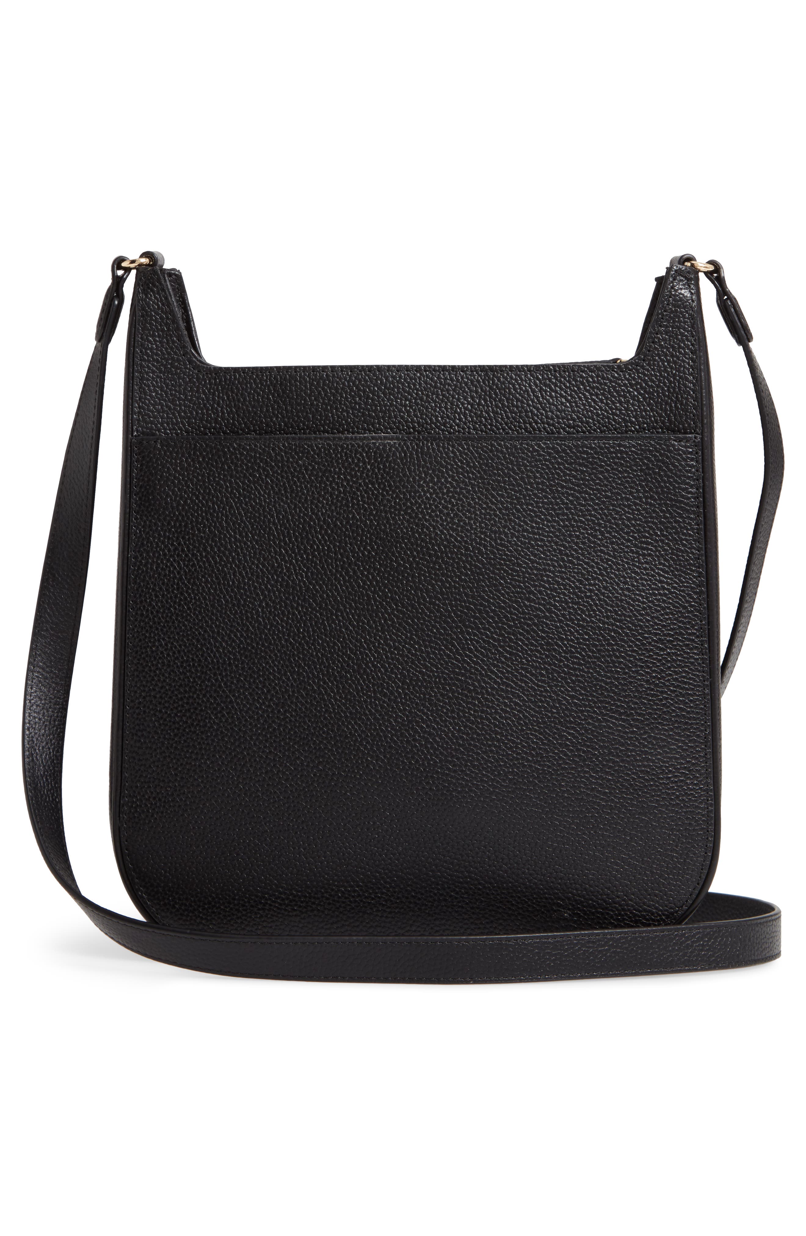 Emma Leather Crossbody Bag, Alternate, color, BLACK