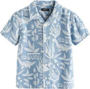 NEXT Kids' Dinosaur Print Short Sleeve Cotton Camp Shirt