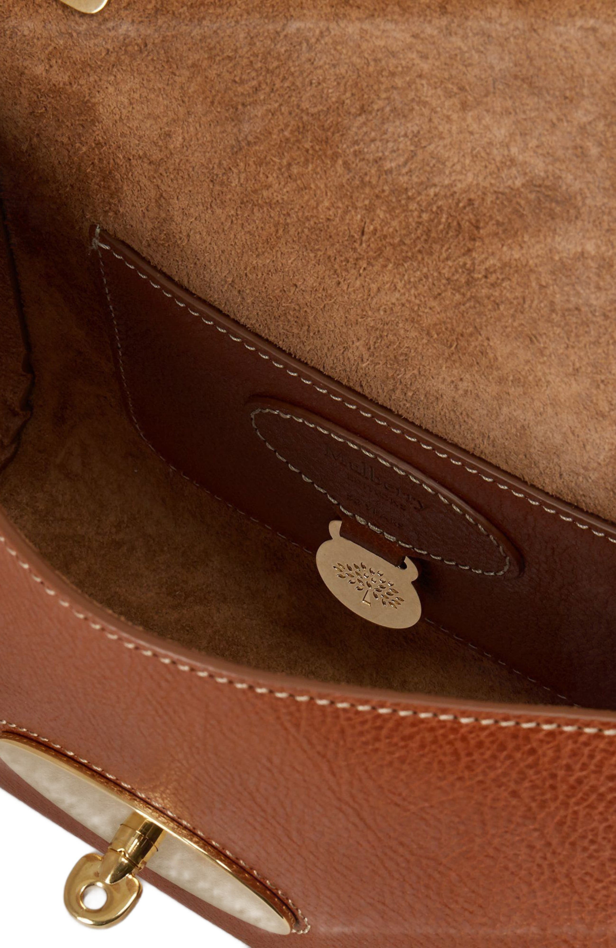 Lily Stitched Leather Convertible Shoulder Bag, Alternate, color, Oak