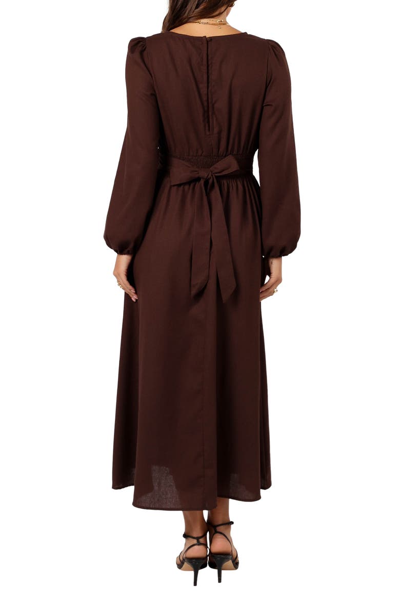 Roman Long Sleeve Maxi Dress, Alternate, color, BROWN