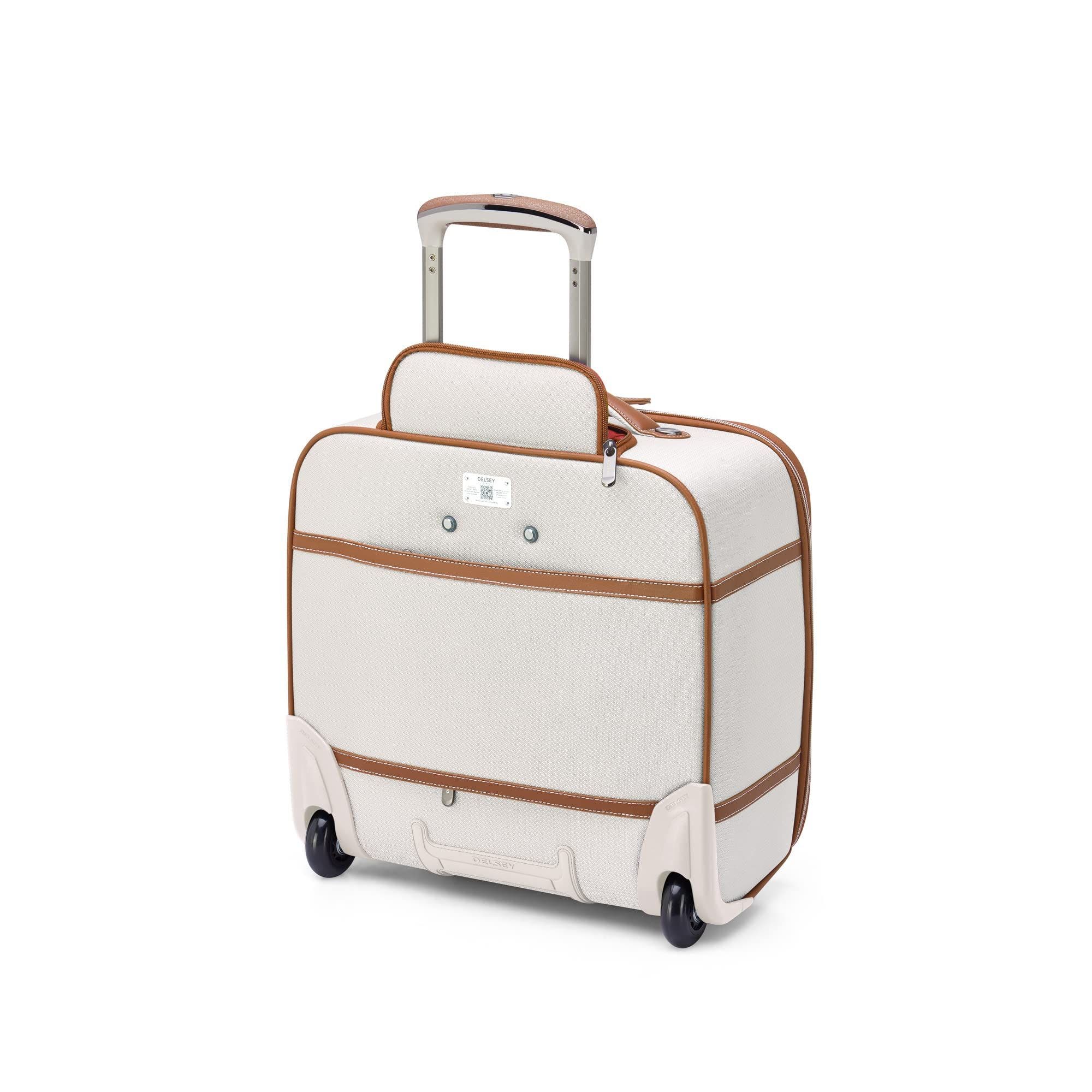 Delsey Paris Chatelet 2.0 Softside Carry on 16 Inch Luggage Under-Seater with 2 Wheels, Alternate, color, Angora