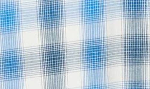 Untuckit Bauer Ombré Check Flannel Button-up Shirt In Blue