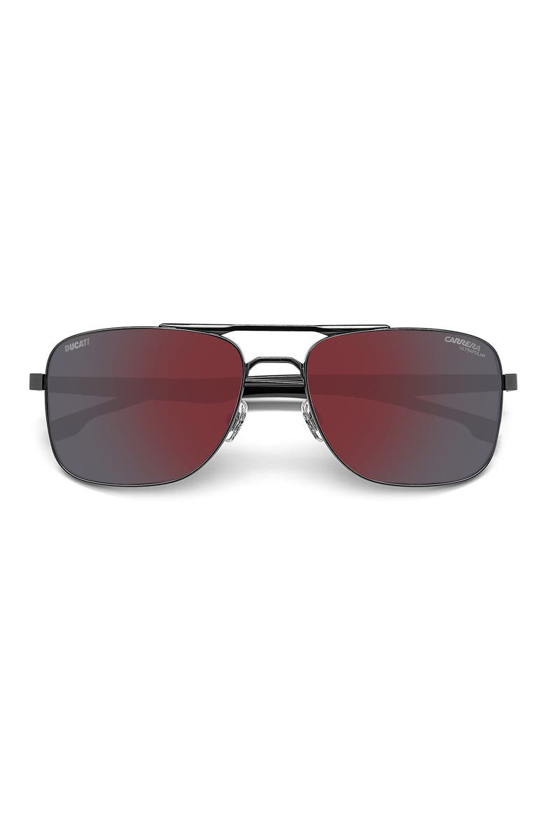Carduc 022\/S 60mm Polarized Rectangular Sunglasses, Alternate, color, DARK RUTHENIUM BLACK