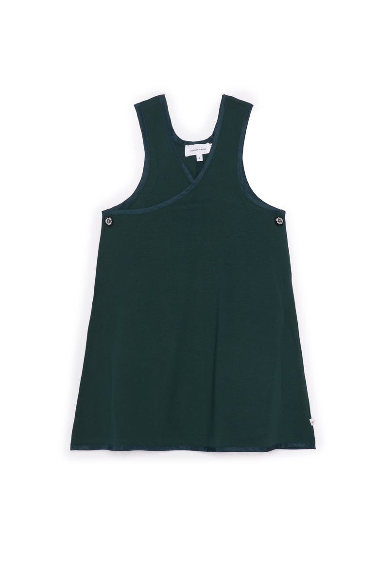Charlotte & George Sleeveless V-Neck with Side Buttons Ponte Jumper, Main, color, Forest