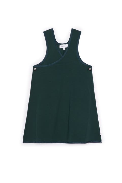 Sleeveless V-Neck with Side Buttons Ponte Jumper (Toddler, Little Kid & Big Kid)