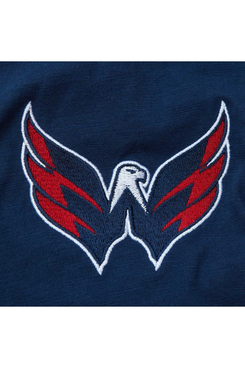 Men's Mitchell & Ness Navy Washington Capitals Legendary Slub Hoodie Long Sleeve T-Shirt, Alternate, color, Navy