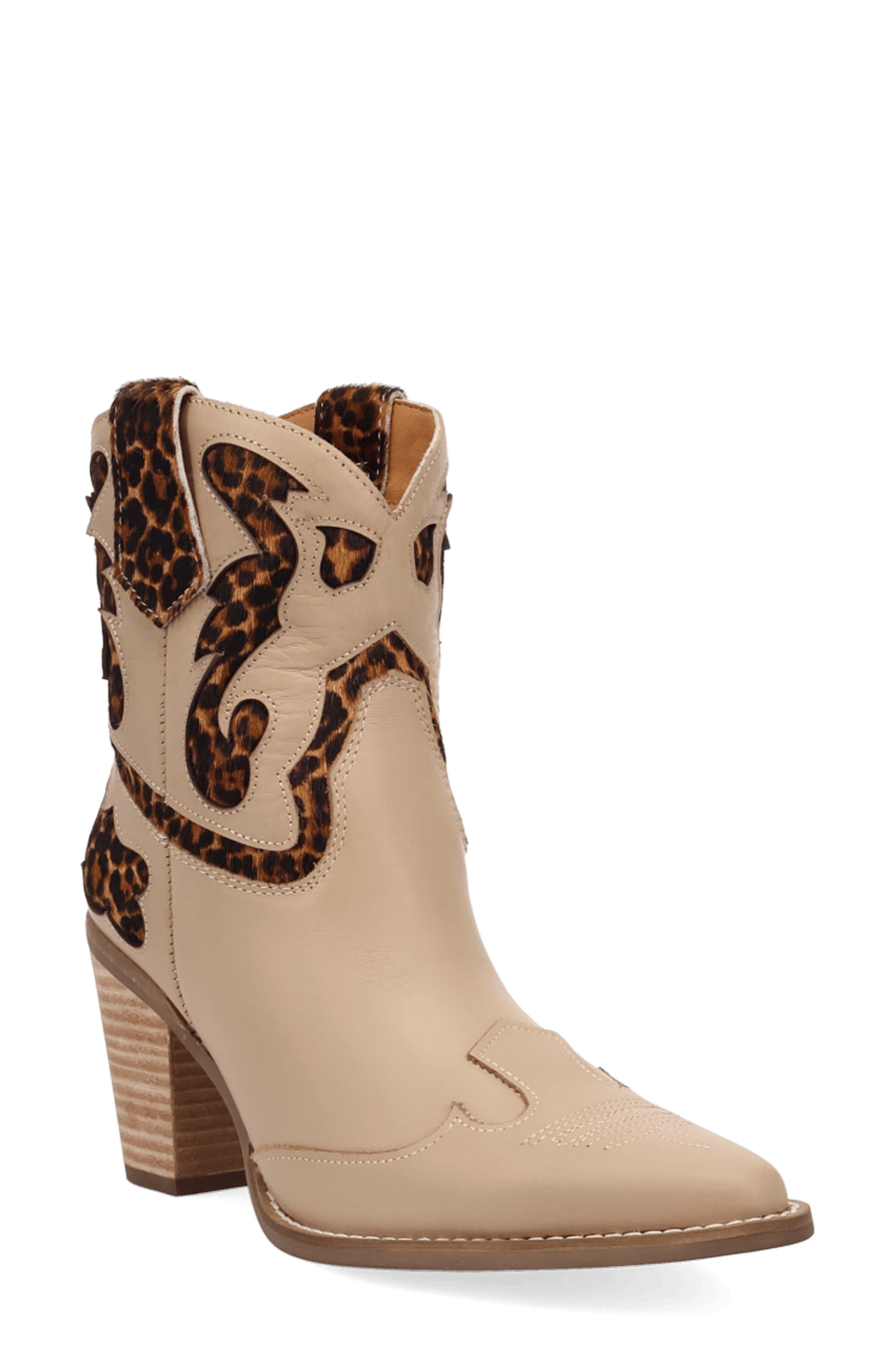 Run Wild Animal Print Western Boot, Main, color, SAND LEOPARD