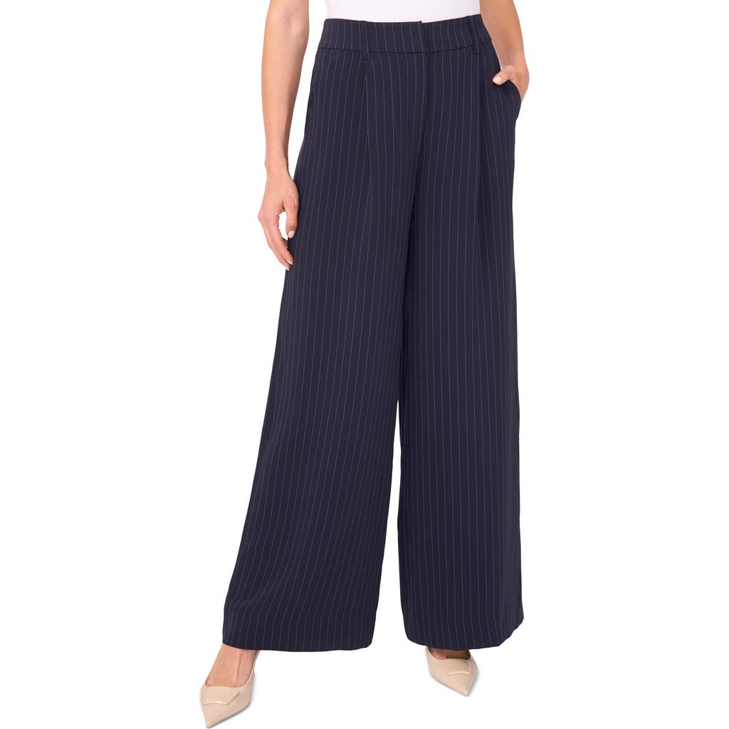 Halogenr Halogen(r) Zip Front Pinstripe Wide Leg Pants