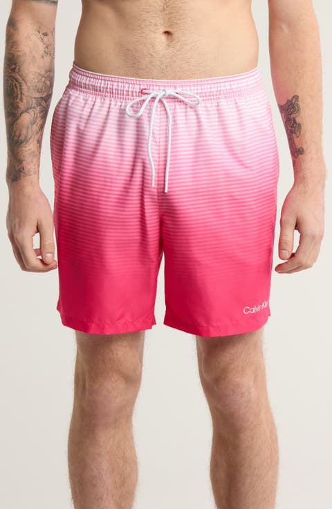 Gradient Stripe Swim Trunks