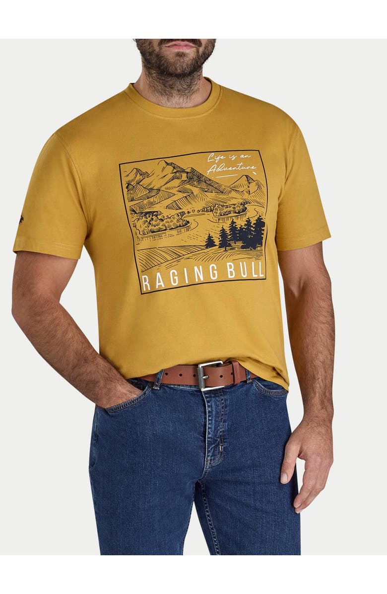 Raging Bull Mountain Adventures Printed T-Shirt, Alternate, color, Mustard