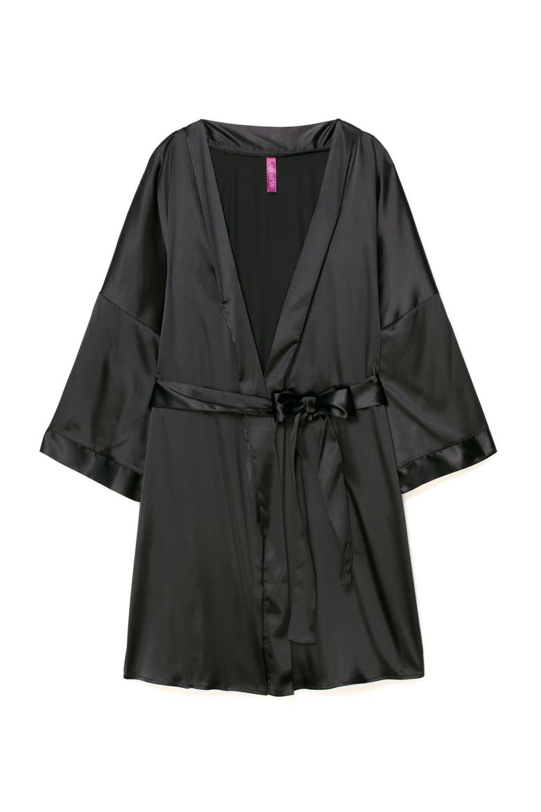 Roxey Kimono Robe, Alternate, color, Black