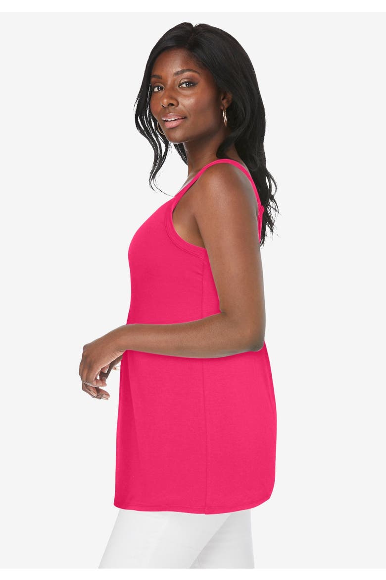 Stretch Cotton Shirred Tank, Alternate, color, GOLDEN CITRUS