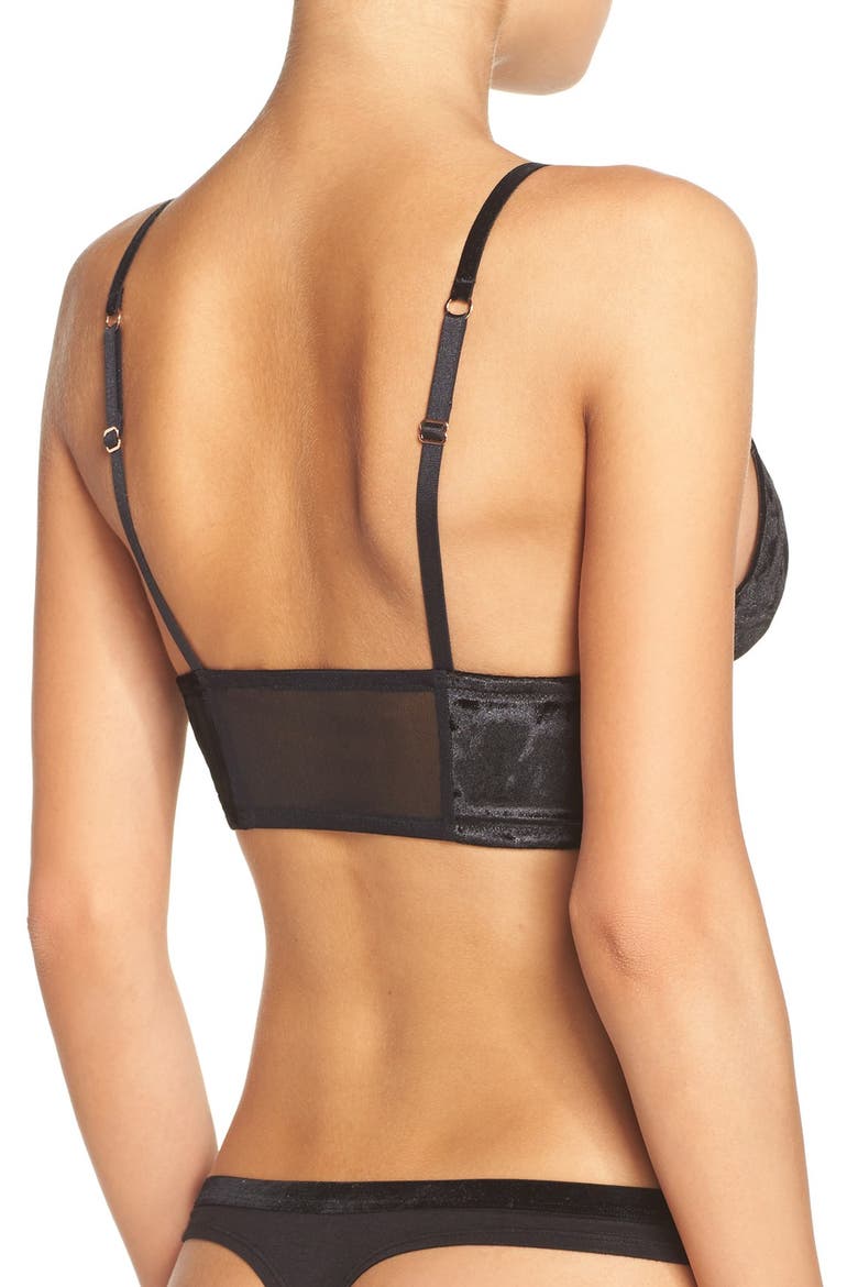 Crushed Velvet Bralette, Alternate, color, BLACK
