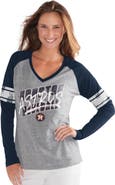 G-III 4HER BY CARL BANKS Women's G-III 4Her by Carl Banks  Navy Houston Astros The Franchise Tri-Blend Raglan V-Neck Long Sleeve T-Shirt
