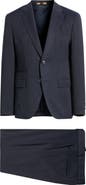 BOSS Heston Slim Fit Textured Stretch Wool Suit