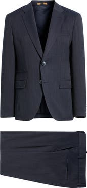 BOSS Heston Slim Fit Textured Stretch Wool Suit