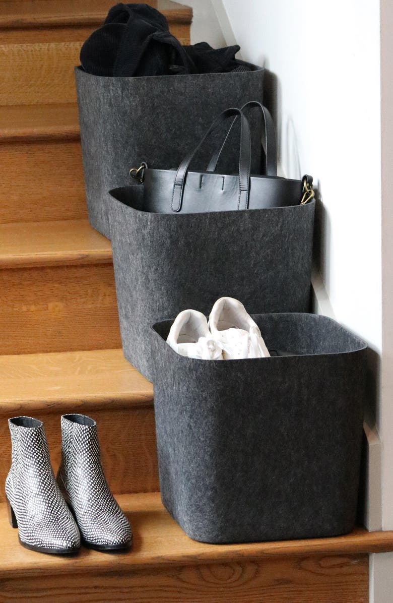 SortJoy The Sculpted Bin - Original, Alternate, color, Carbon - Set Of 3