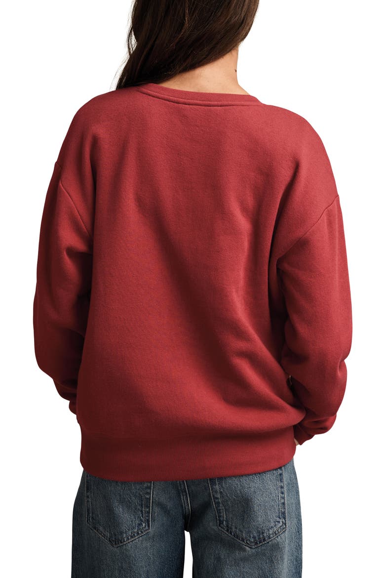 Valentine Heart Crewneck Sweatshirt, Alternate, color, RED DAHLIA