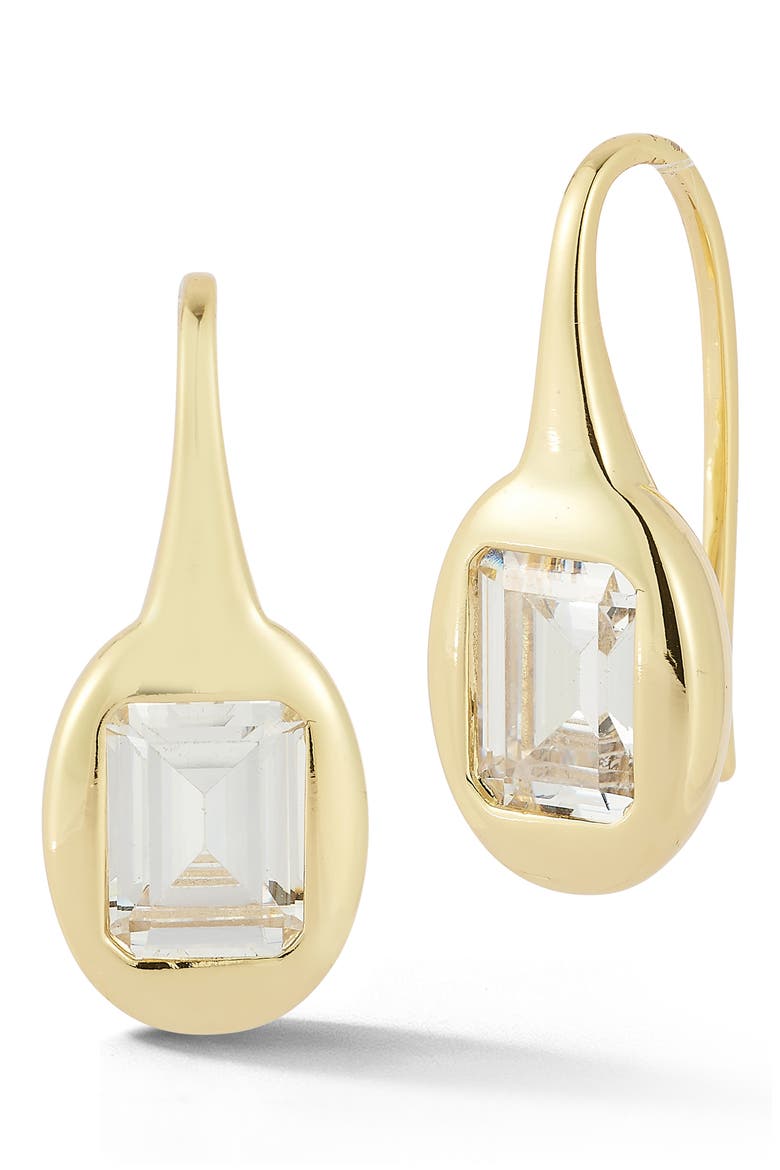 Cubic Zirconia Drop Earrings, Main, color, GOLD