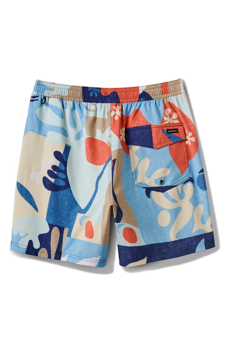 Quiksilver Surfsilk Mix Swim Trunks, Alternate, color, Blue Cream Multi