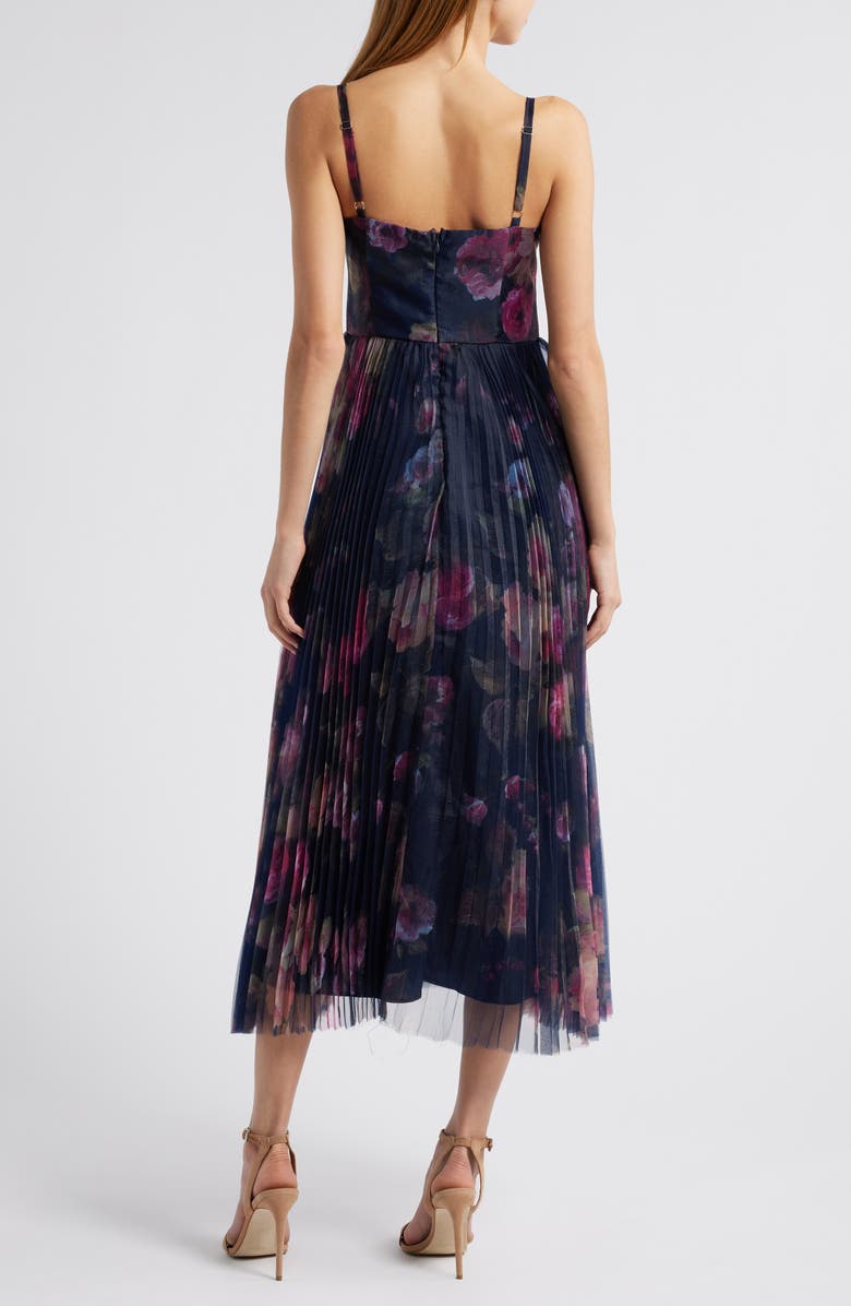 Lulus Pleated Bustier Cocktail Dress, Alternate, color,