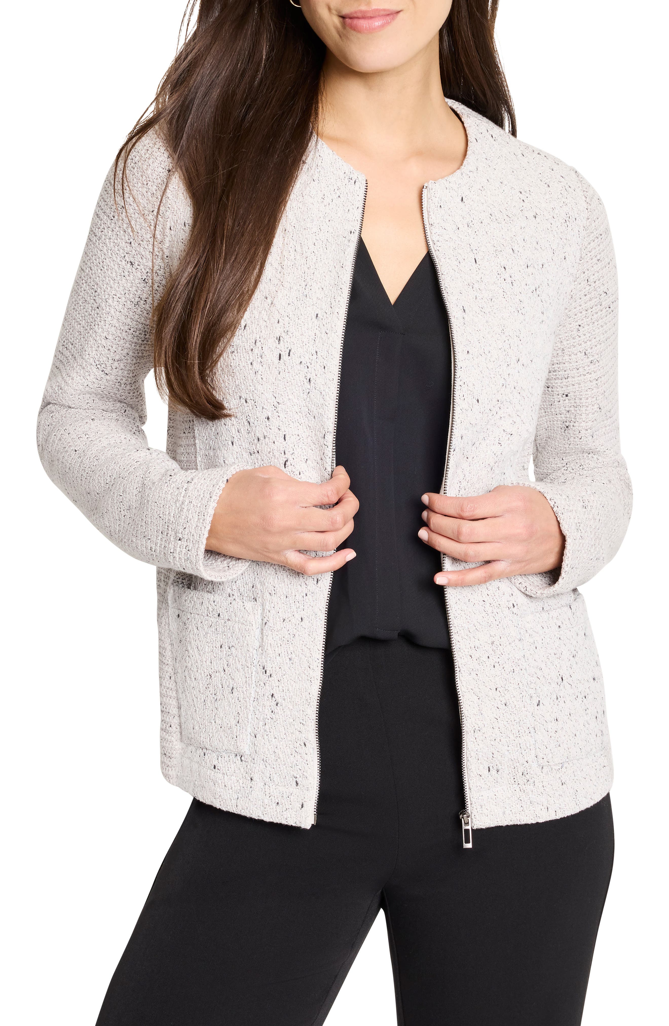 Knit & Woven Zip Front Jacket - image 3