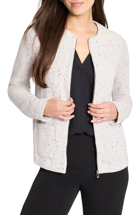Knit & Woven Zip Front Jacket