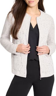 NIC+ZOE Knit 
Woven Zip Front Jacket